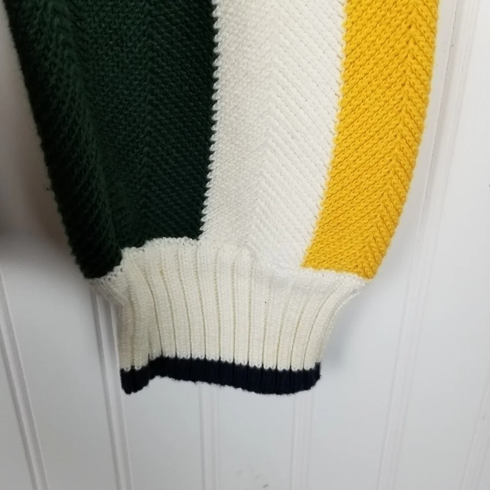 Ralph Lauren X Chaps Sweater Crest Crew Horizontal Stripe Multi Color Cotton NWT